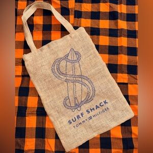 Tommy Hilfiger Beige and Blue Surf Shack Tote